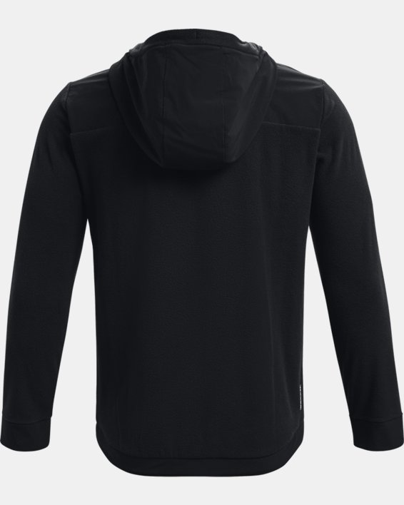 Men's UA RUSH™ Fleece Full-Zip Hoodie, Black, pdpMainDesktop image number 6